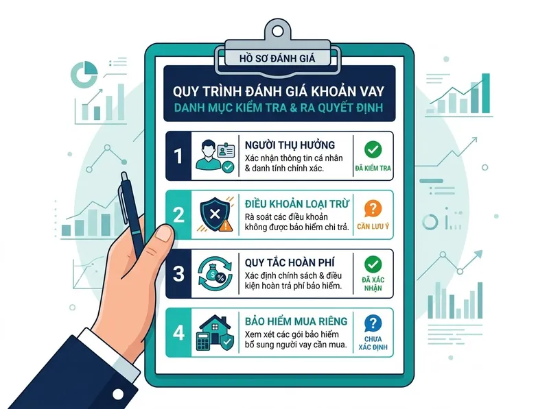 4 tiêu chí đánh giá gói bảo hiểm khoản vay và checklist câu hỏi trước khi ký