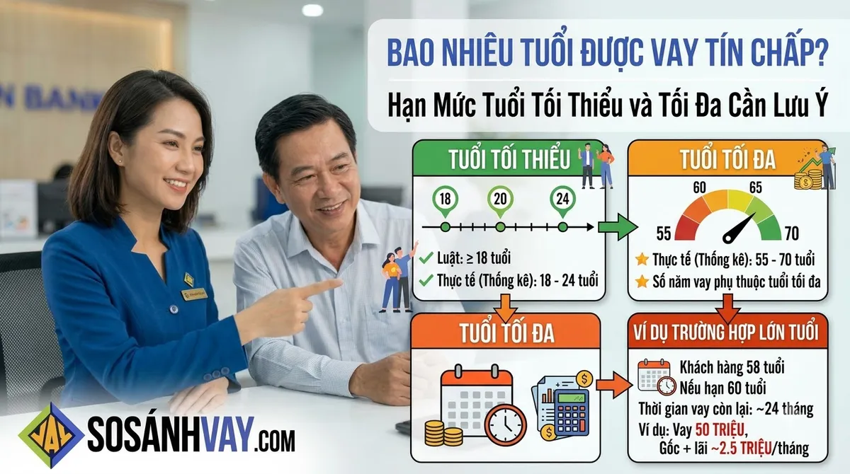 Quy định về độ tuổi vay tín chấp tại các ngân hàng và công ty tài chính