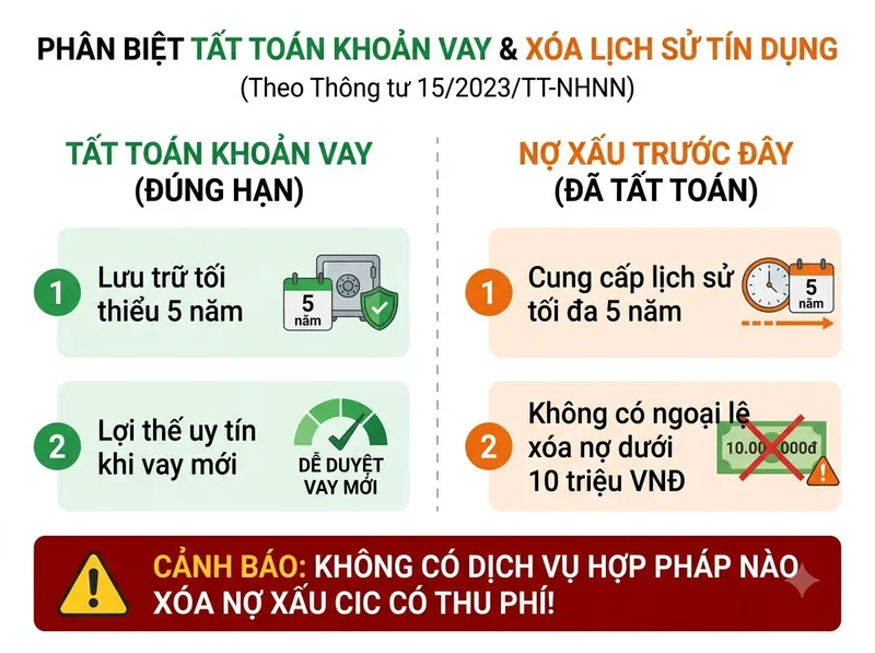Phân biệt đã tất toán khoản vay với đã xóa lịch sử CIC theo Thông tư 15/2023/TT-NHNN
