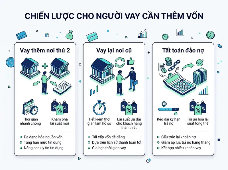 Ba giải pháp khi cần thêm tiền giữa chừng trong lúc còn khoản vay cũ