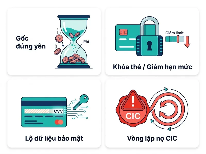 rủi ro khi lạm dụng đáo hạn thẻ