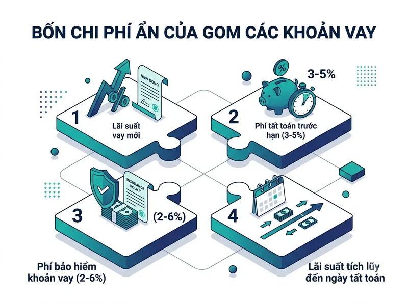 Bốn loại chi phí cần tính đủ khi gộp nhiều khoản vay thành một