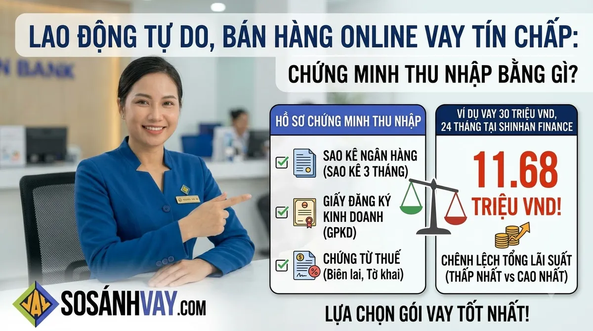 Lao động tự do, bán hàng online vay tín chấp: cách chứng minh thu nhập không cần bảng lương
