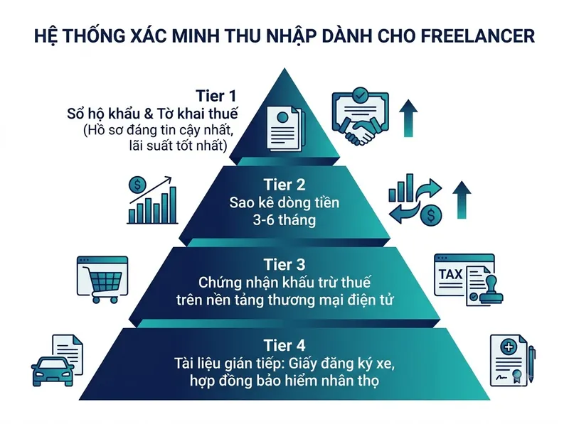 Bốn cấp độ giấy tờ chứng minh dòng tiền cho người làm nghề tự do và bán hàng online