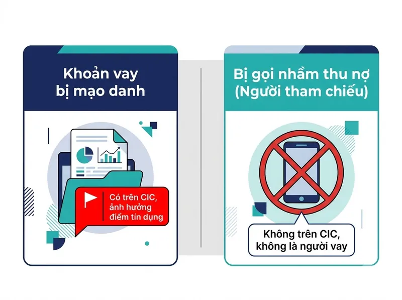 Phân biệt khoản vay bị mạo danh đứng tên bạn và trường hợp bị gọi đòi nợ do là người tham chiếu