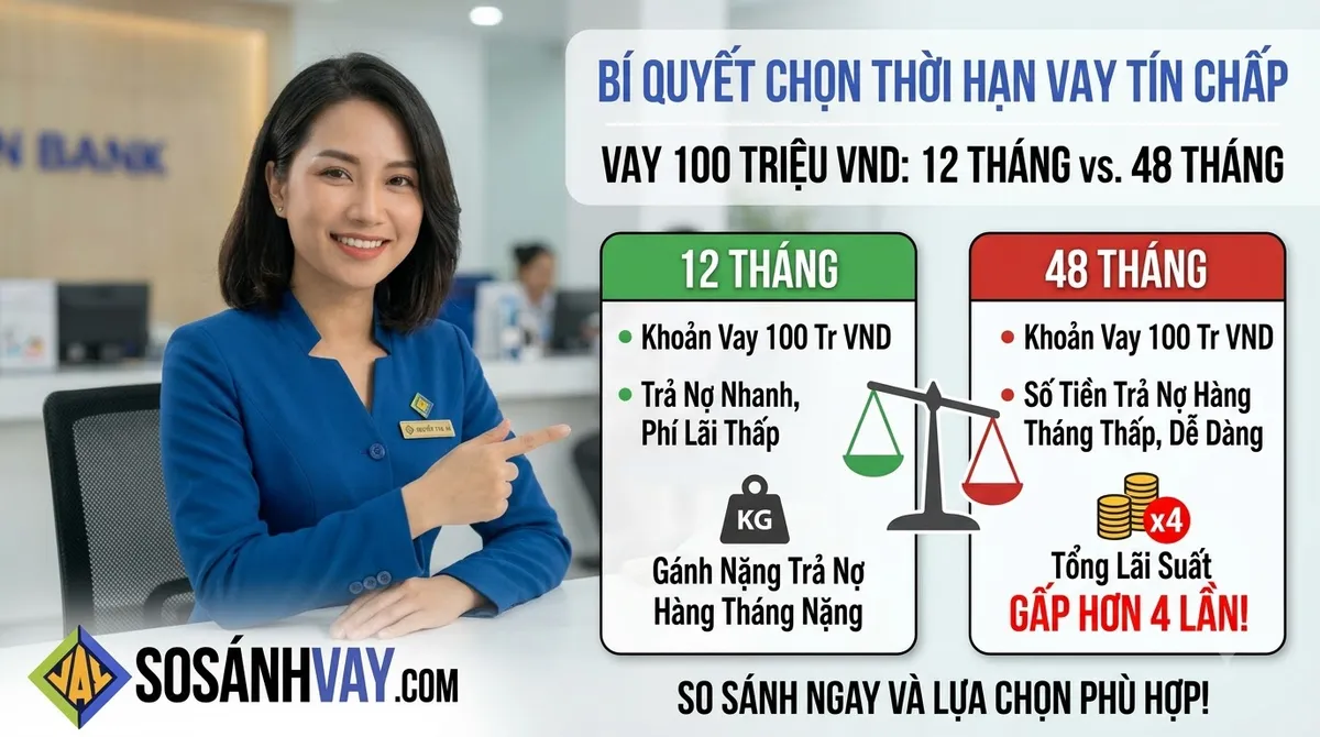 Nên vay tín chấp kỳ hạn bao lâu giữa áp lực trả hàng tháng và tổng lãi suất