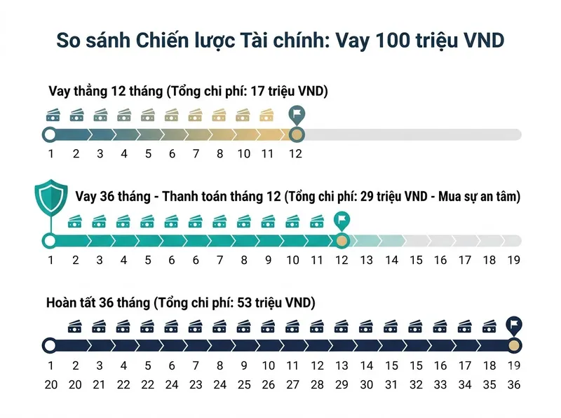 So sánh chi phí chiến lược vay dài hạn rồi tất toán sớm trước hạn