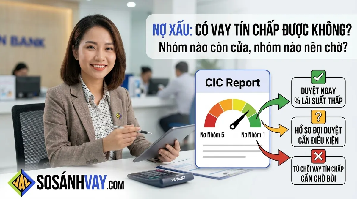 Nợ xấu có vay tín chấp được không và bảng phân loại nhóm nợ CIC