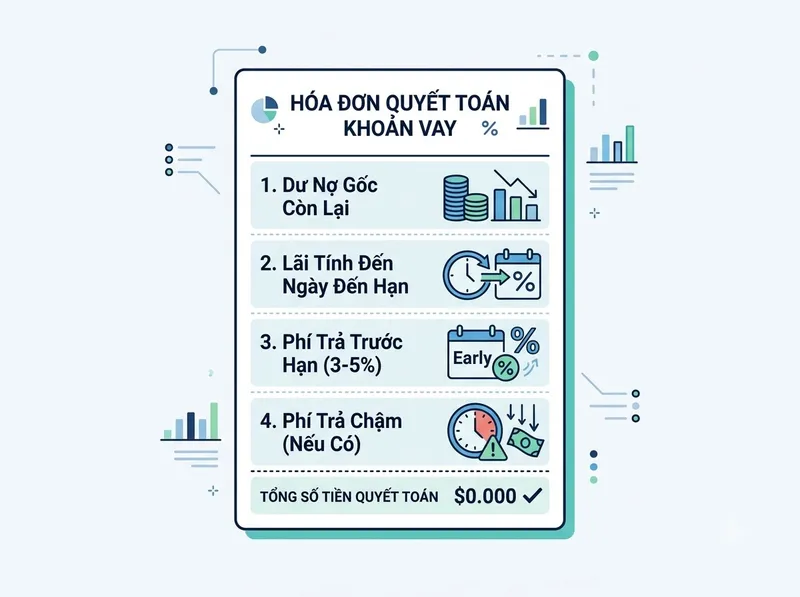 Bảng kê 4 thành phần chi phí thực tế khi làm thủ tục tất toán hợp đồng vay