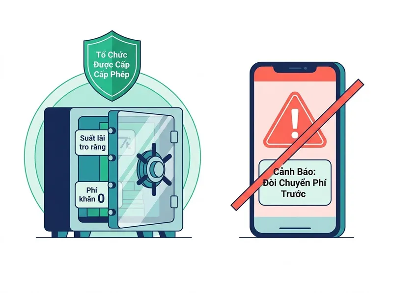Nhận diện và phòng tránh bẫy app mạo danh / tín dụng đen (Cảnh báo thu phí trước vs Tổ chức hợp pháp)