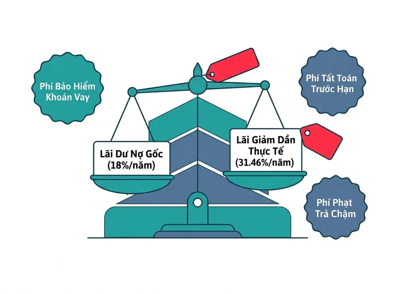 Các loại chi phí cấu thành khoản vay 50 triệu