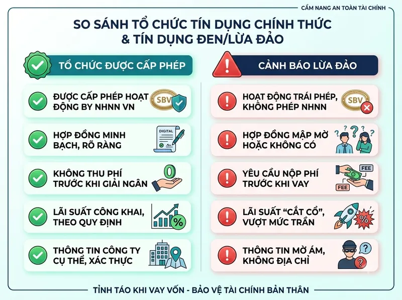 "Checklist phân biệt công ty tài chính hợp pháp và lừa đảo